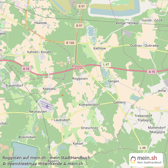 Roggosen Landkreis Spree-Neiße Landkarte © Openstreetmap Contributors Roggosen Karte