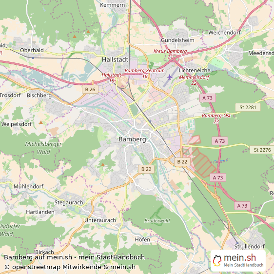 Bamberg Mittelstadt Karte