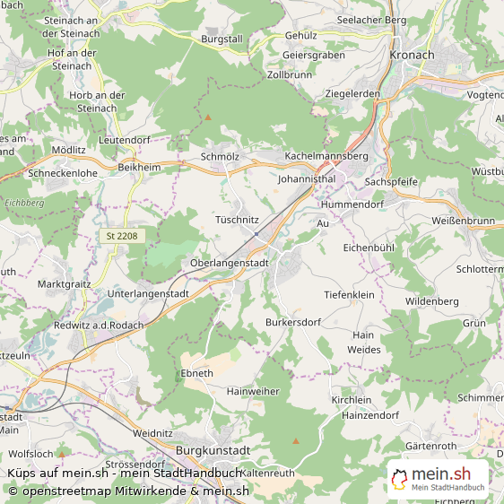 Küps Landkreis Kronach Landkarte © Openstreetmap Contributors Küps Große Landstadt Karte