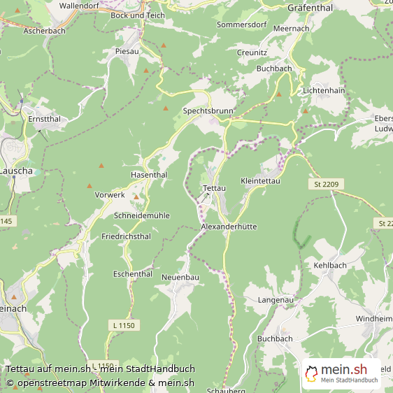 Tettau Landkreis Kronach Landkarte © Openstreetmap Contributors Tettau Landstadt Karte