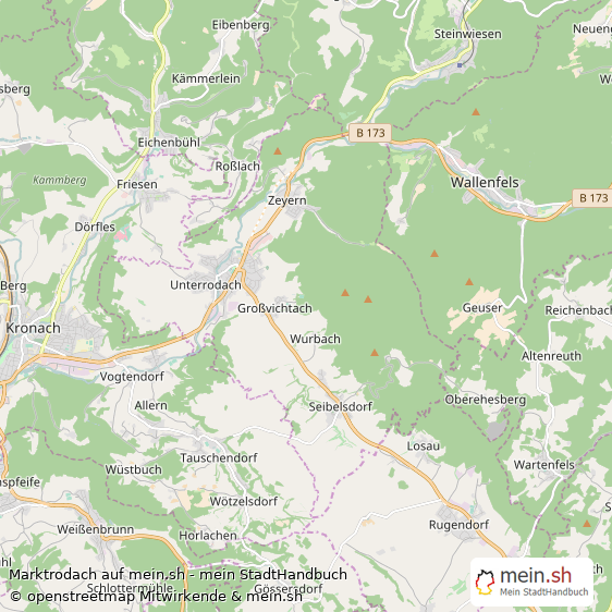 Marktrodach Landkreis Kronach Landkarte © Openstreetmap Contributors Marktrodach Landstadt Karte