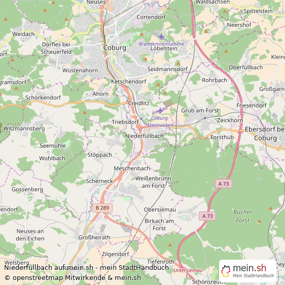 Niederfüllbach Landkreis Coburg Landkarte © Openstreetmap Contributors Niederfüllbach Großes Dorf Karte