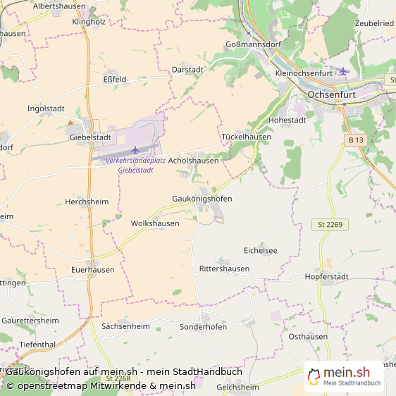 Gaukönigshofen Landkreis Würzburg Landkarte © Openstreetmap Contributors Gaukönigshofen Landstadt Karte