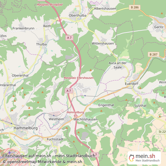 Elfershausen Landkreis Bad Kissingen Landkarte © Openstreetmap Contributors Elfershausen Landstadt Karte