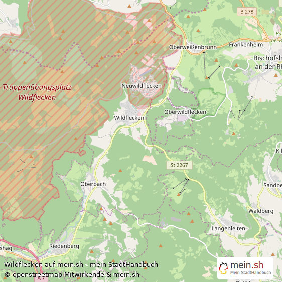 Wildflecken Landkreis Bad Kissingen Landkarte © Openstreetmap Contributors Wildflecken Landstadt Karte