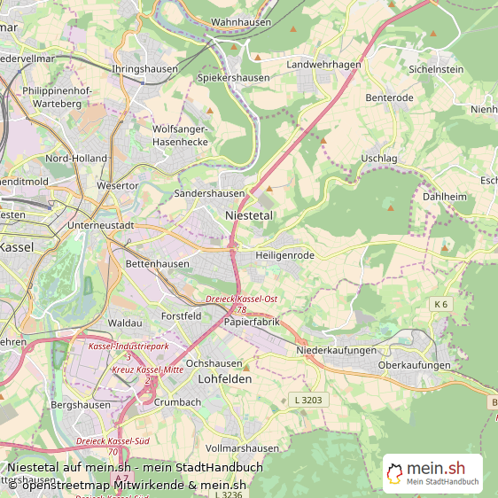 Niestetal Landkreis Kassel Landkarte © Openstreetmap Contributors Niestetal Kleinstadt Karte