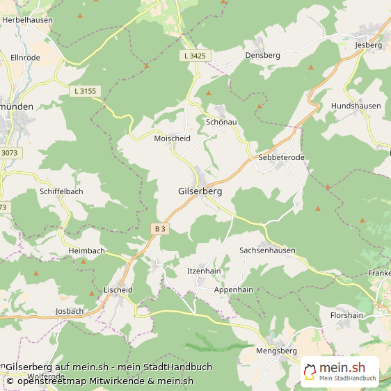 Gilserberg Schwalm-Eder-Kreis Landkarte © Openstreetmap Contributors Gilserberg Landstadt Karte