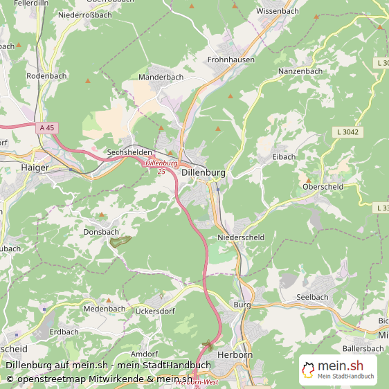 Dillenburg Kleine Mittelstadt Karte