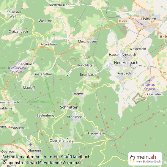Schmitten Hochtaunuskreis Landkarte © Openstreetmap Contributors Schmitten Große Landstadt Karte
