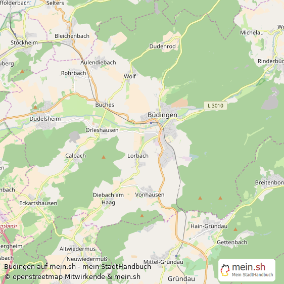 Büdingen Wetteraukreis Landkarte © Openstreetmap Contributors Büdingen Kleine Mittelstadt Karte