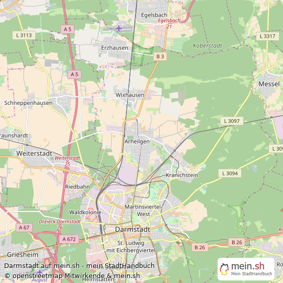 Darmstadt Kleine Grostadt Karte