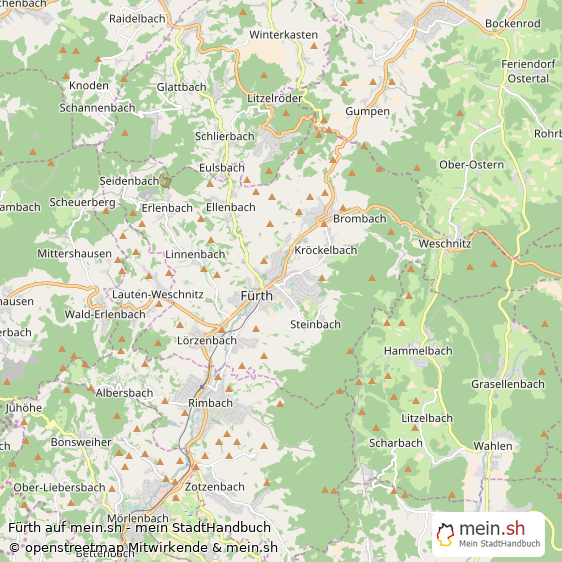 Fürth Landkreis Bergstraße Landkarte © Openstreetmap Contributors Fürth Kleinstadt Karte