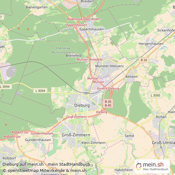 Dieburg Kleinstadt Karte