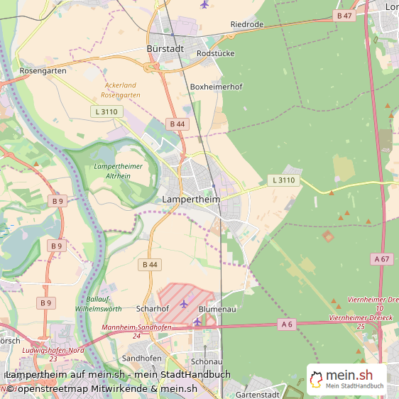 Lampertheim Kleine Mittelstadt Karte