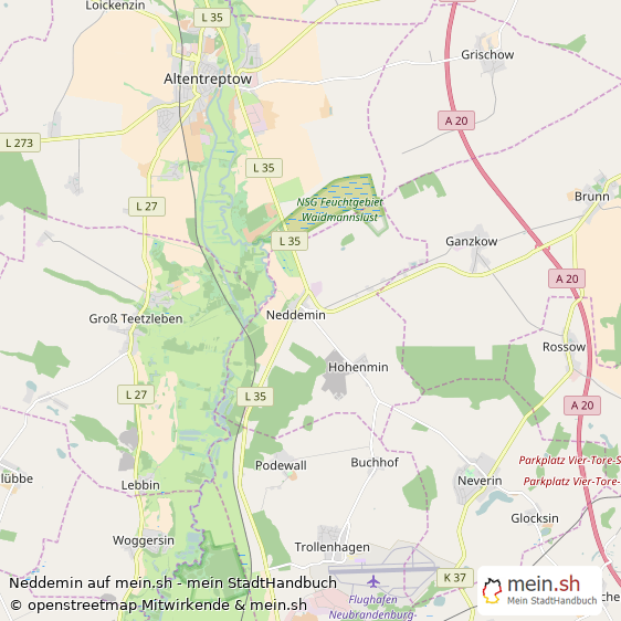 Neddemin Landkreis Mecklenburg-Strelitz Landkarte © Openstreetmap Contributors Neddemin Kleines Dorf Karte
