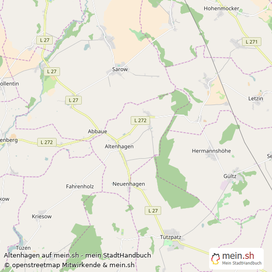 Altenhagen Kleines Dorf Karte