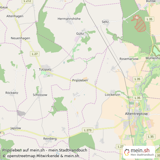 Pripsleben Landkreis Demmin Landkarte © Openstreetmap Contributors Pripsleben Kleines Dorf Karte