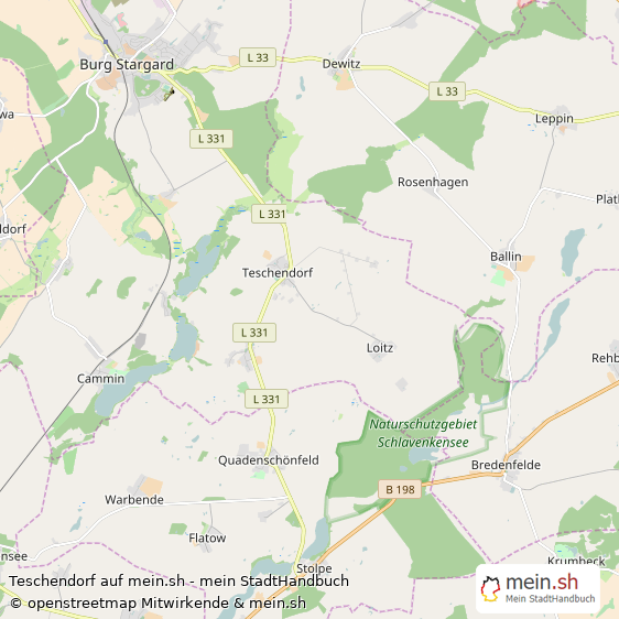 Teschendorf Landkreis Mecklenburg-Strelitz Landkarte © Openstreetmap Contributors Teschendorf Karte