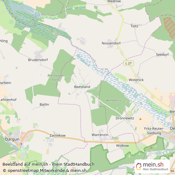 Beestland Landkreis Demmin Landkarte © Openstreetmap Contributors Beestland Karte