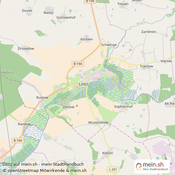 Loitz Landkreis Demmin Landkarte © Openstreetmap Contributors Loitz Landstadt Karte