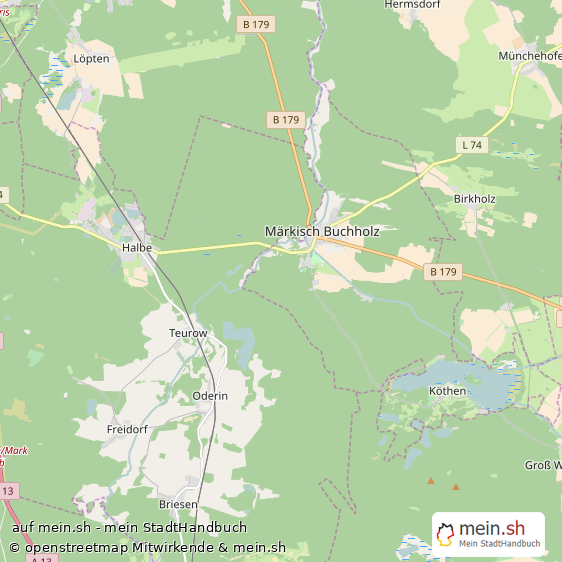 M?rkisch Buchholz Dorf Karte