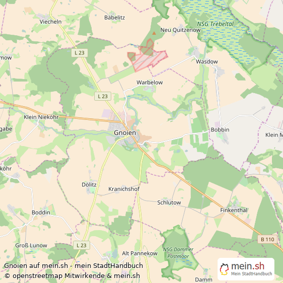 Gnoien Landkreis Güstrow Landkarte © Openstreetmap Contributors Gnoien Landstadt Karte