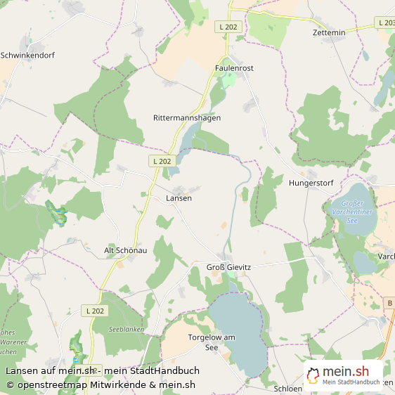 Lansen Landkreis Müritz Landkarte © Openstreetmap Contributors Lansen Karte
