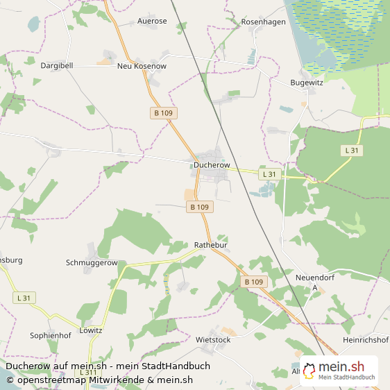 Ducherow Landkreis Ostvorpommern Landkarte © Openstreetmap Contributors Ducherow Landstadt Karte