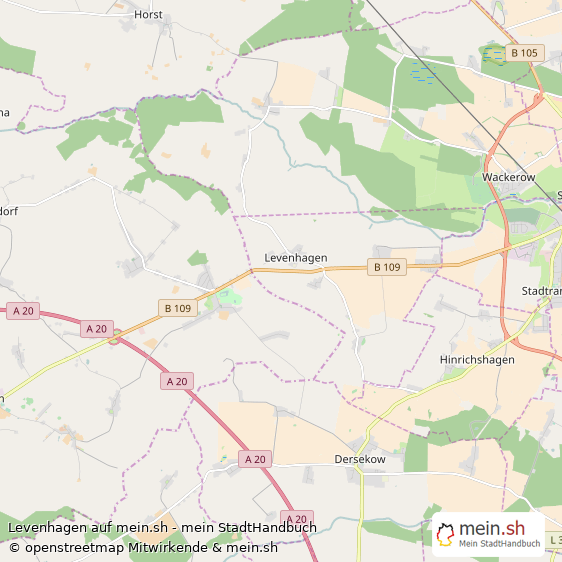 Levenhagen Kleines Dorf Karte