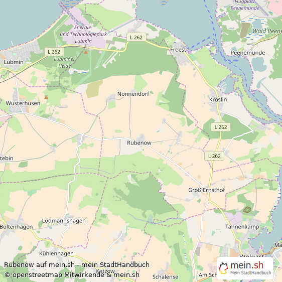 Rubenow Landkreis Ostvorpommern Landkarte © Openstreetmap Contributors Rubenow Dorf Karte