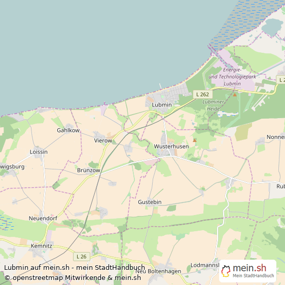 Lubmin Landkreis Ostvorpommern Landkarte © Openstreetmap Contributors Lubmin Landstadt Karte