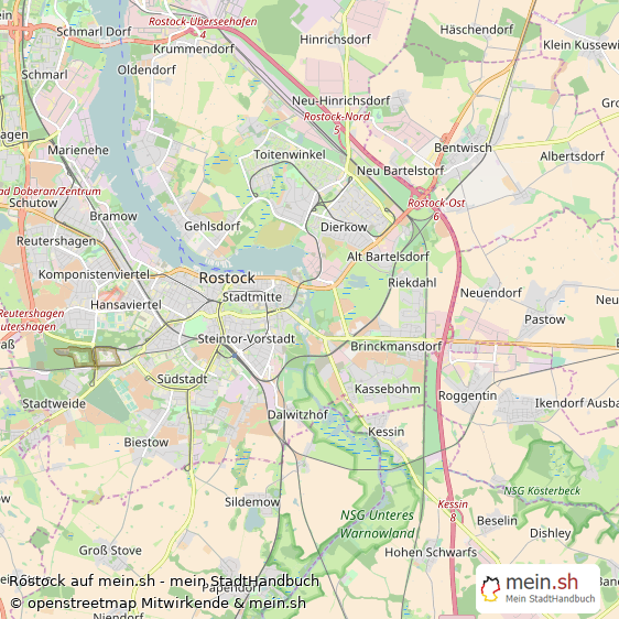 Rostock Kleine Großstadt Karte