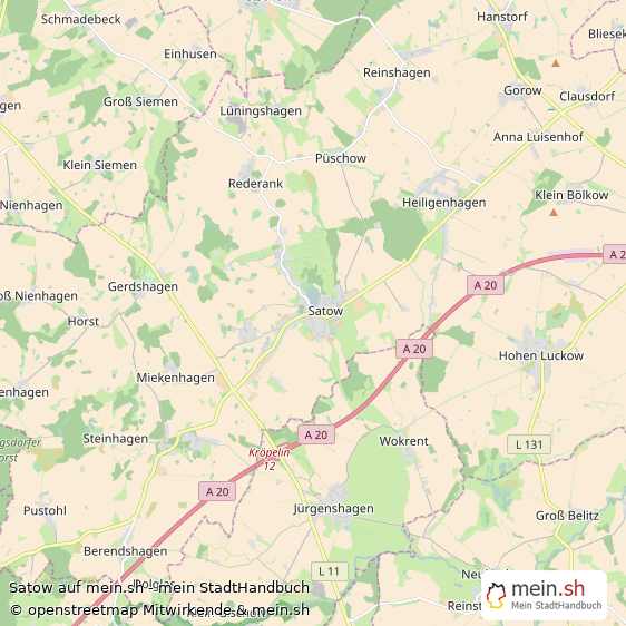 Satow Landkreis Bad Doberan Landkarte © Openstreetmap Contributors Satow Große Landstadt Karte