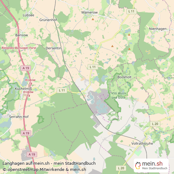 Langhagen Landkreis Güstrow Landkarte © Openstreetmap Contributors Langhagen Dorf Karte