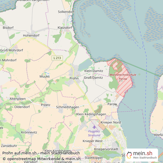 Prohn Landkreis Nordvorpommern Landkarte © Openstreetmap Contributors Prohn Großes Dorf Karte