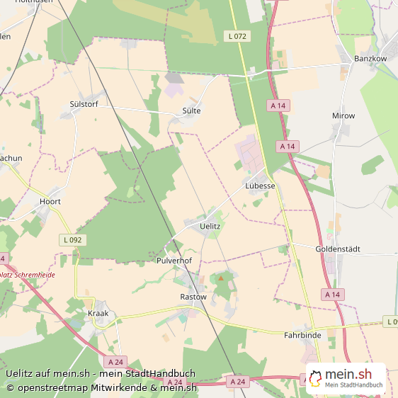 Uelitz Landkreis Ludwigslust Landkarte © Openstreetmap Contributors Uelitz Kleines Dorf Karte