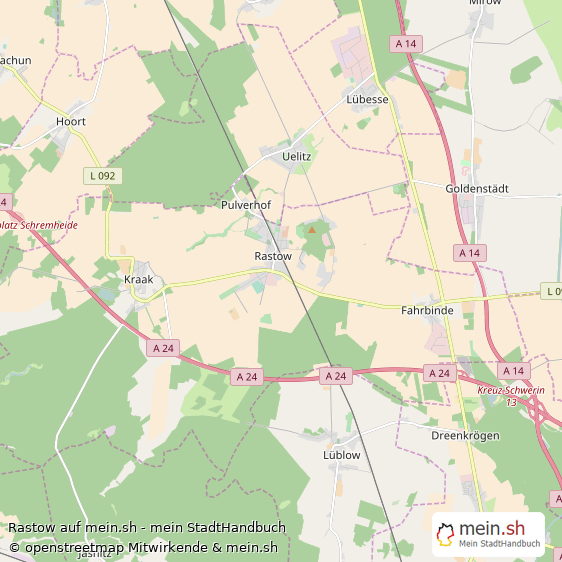 Rastow Landkreis Ludwigslust Landkarte © Openstreetmap Contributors Rastow Großes Dorf Karte