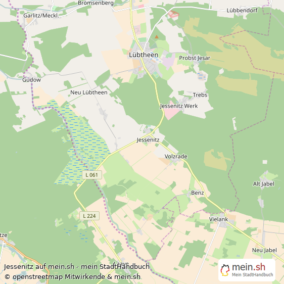 Jessenitz Landkreis Ludwigslust Landkarte © Openstreetmap Contributors Jessenitz Karte