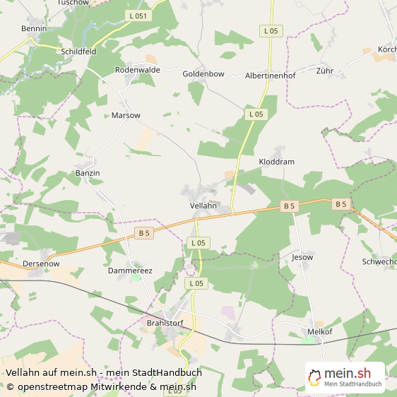 Vellahn Landkreis Ludwigslust Landkarte © Openstreetmap Contributors Vellahn Landstadt Karte