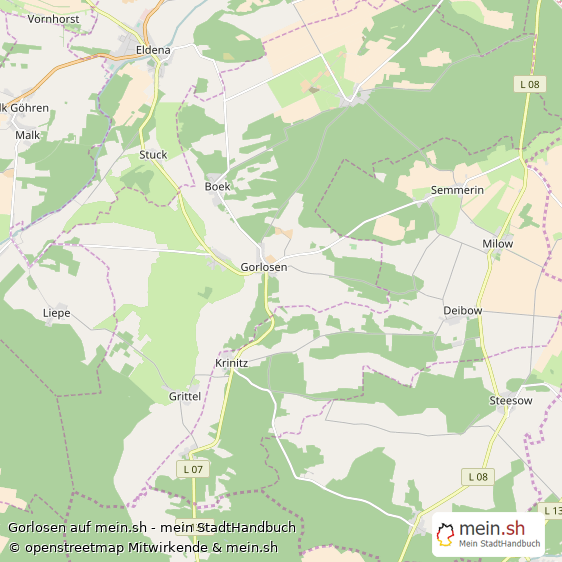 Gorlosen Landkreis Ludwigslust Landkarte © Openstreetmap Contributors Gorlosen Dorf Karte