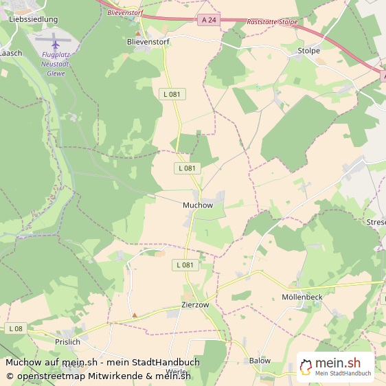 Muchow Landkreis Ludwigslust Landkarte © Openstreetmap Contributors Muchow Kleines Dorf Karte