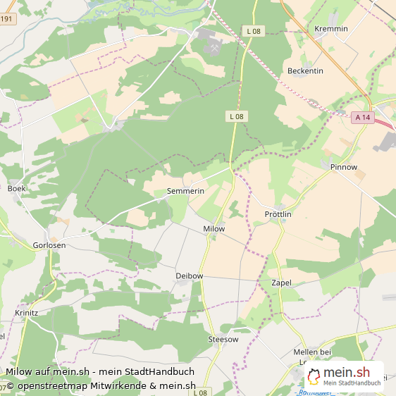 Milow Landkreis Ludwigslust Landkarte © Openstreetmap Contributors Milow Kleines Dorf Karte