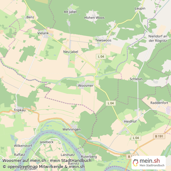 Woosmer Landkreis Ludwigslust Landkarte © Openstreetmap Contributors Woosmer Karte
