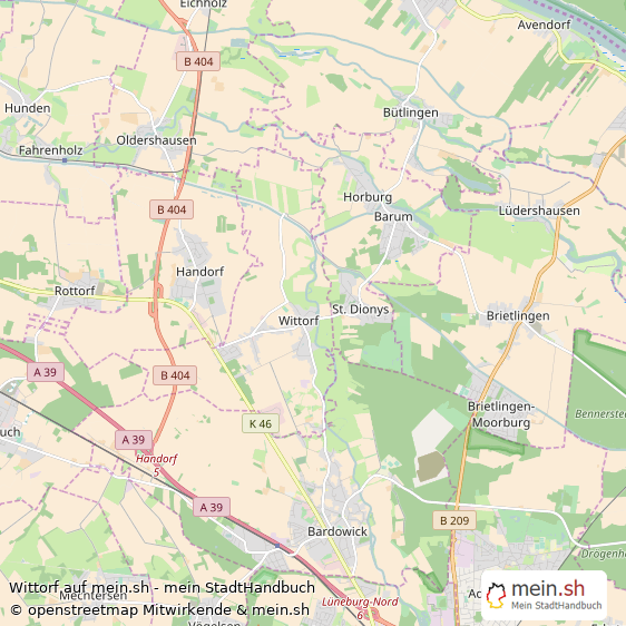 Wittorf Landkreis Lüneburg Landkarte © Openstreetmap Contributors Wittorf Großes Dorf Karte