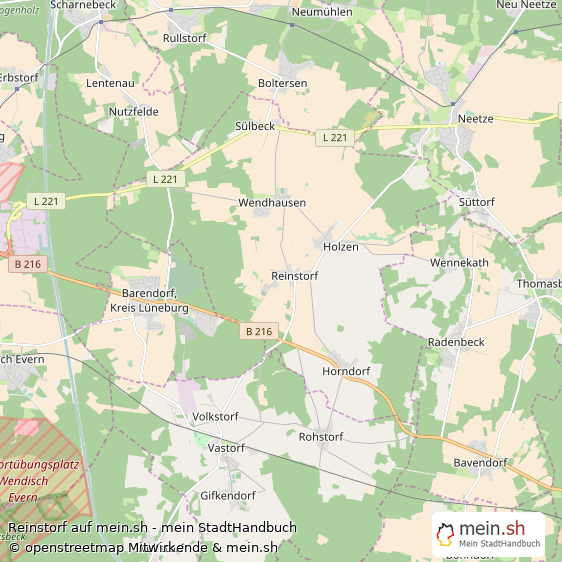 Reinstorf Landkreis Lüneburg Landkarte © Openstreetmap Contributors Reinstorf Großes Dorf Karte