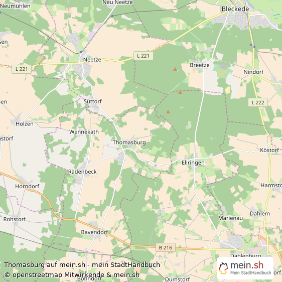 Thomasburg Landkreis Lüneburg Landkarte © Openstreetmap Contributors Thomasburg Großes Dorf Karte