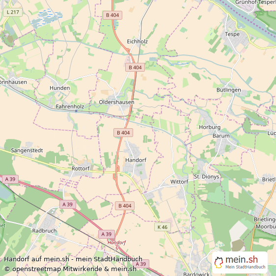 Handorf Landkreis Lüneburg Landkarte © Openstreetmap Contributors Handorf Großes Dorf Karte