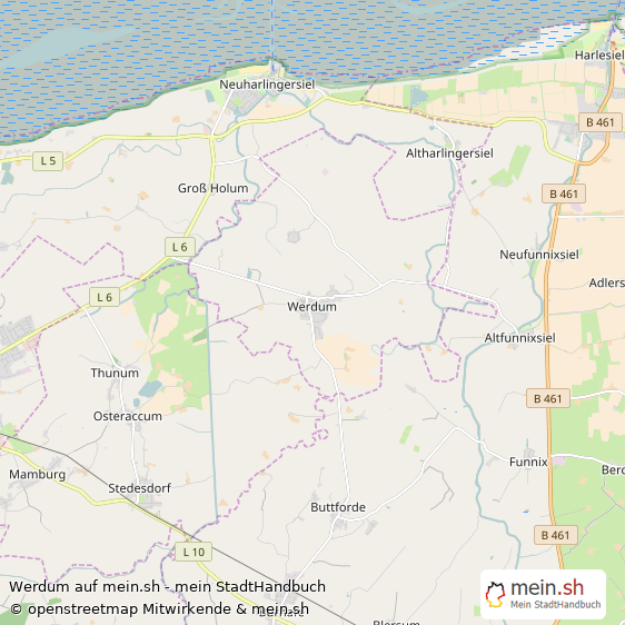 Werdum Landkreis Wittmund Landkarte © Openstreetmap Contributors Werdum Dorf Karte