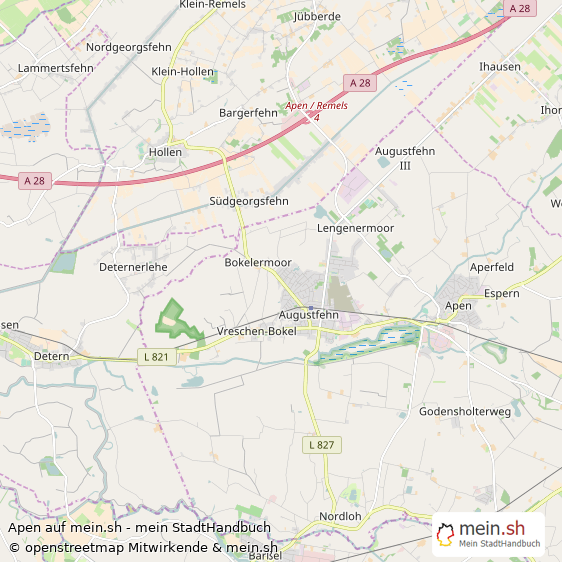 Apen Landkreis Ammerland Landkarte © Openstreetmap Contributors Apen Kleinstadt Karte