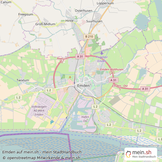 Emden Mittelstadt Karte